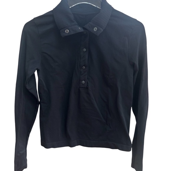 Athleta Flurry Seamless Henley Black Long Sleeve - Picture 8 of 8